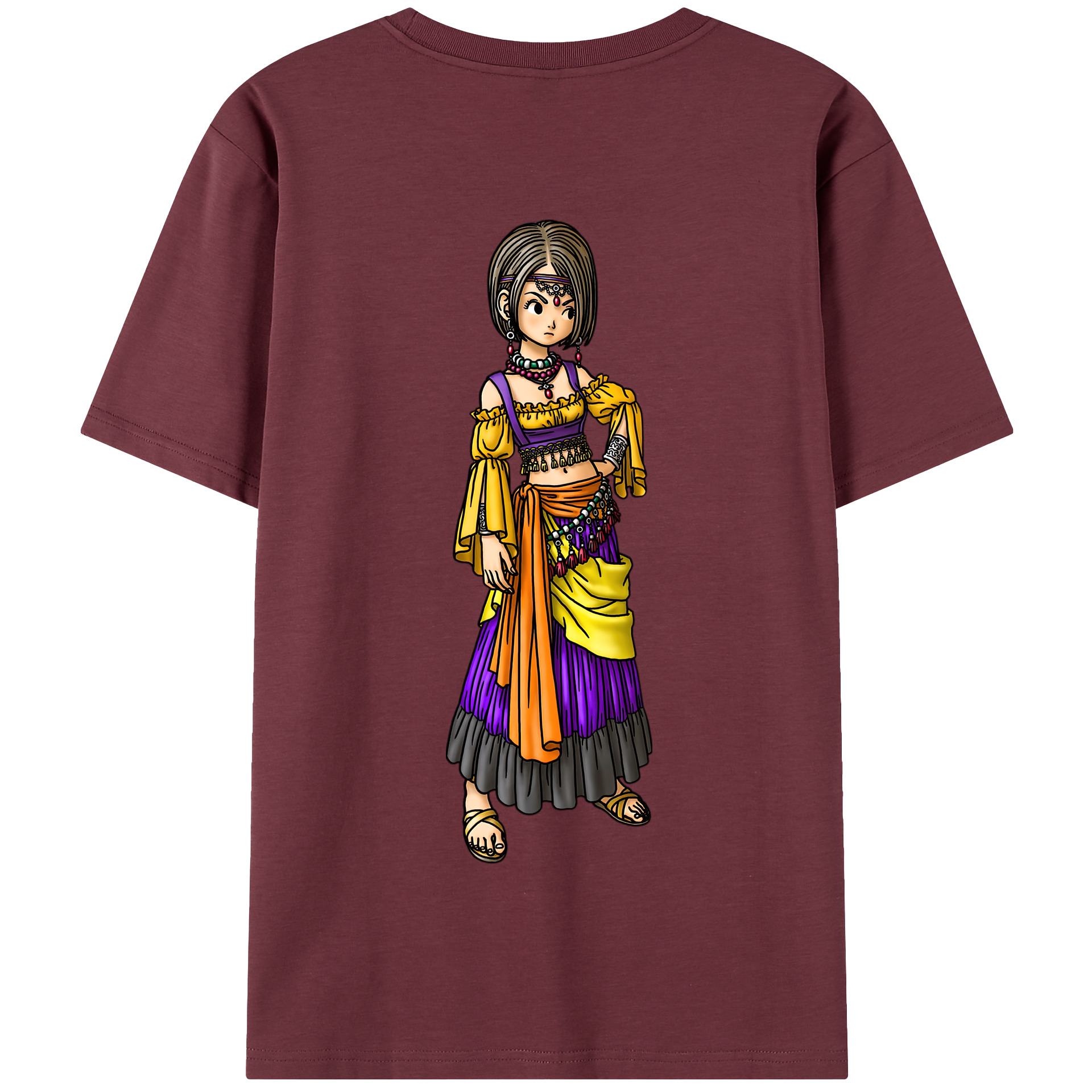 （画像用） ドラゴンクエスト Doragon Kuesuto Dragon Quest 綿100％半袖Tシャツ（背面プリント）
